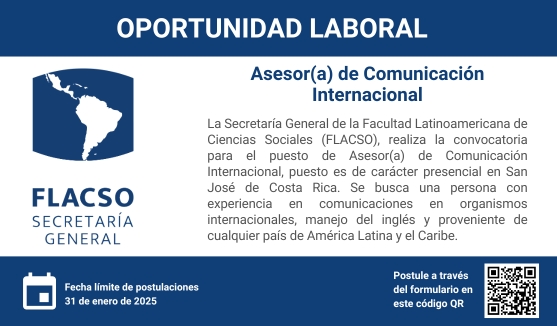 Convocatoria - Asesor(a) de Comunicación Internacional