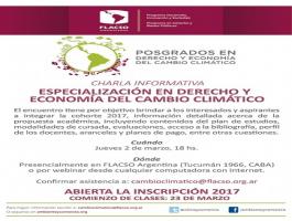 Especialización en Derecho y Economía del Cambio Climático: charla informativa